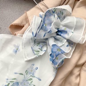 [Ảnh thật/Video]Đầm hoa Blue trễ vai mặc được hai kiểu Hàn Quốc Váy hoa tiểu thư ngọt ngào-9