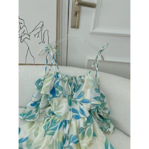 Váy hoa trễ vai viền bèo háck dáng XUKA-DRESS chất Voon xịn xó cao cấp.-7