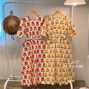 Váy maxi hoa tay phồng Lily-3