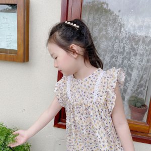 Váy bé gái, Váy kiểu tay bồng Dewkids hoa nhí cao cấp cho bé gái trend 2022 - VH03-4