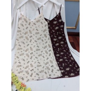 Đầm Nữ Hoa Nhí Cổ V 2 Dây 🦋 Váy Nữ Hoa Chất Voan Dáng Dài 2 Màu 🦋-6