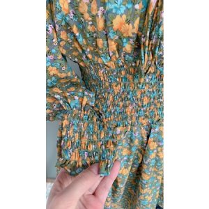 [FREESHIP - HÀNG LOẠI 1] VÁY CHUN EO HOA XANH VÀNG NHÍ-9