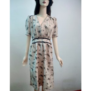 Váy Hoa nhí ulzzang TB4 dáng dài cúc voan hoa Quảng Châu Đầm hoa nhí vintage dáng dài che mỡ bụng thời trang HATYshop-9