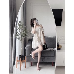 [HÀNG CÓ SẴN]VÁY 2 DÂY REN HOA NỔI BABYDOLL “LISA DRESS” tiểu thư-6