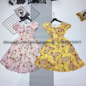 Váy hoa to đệm ngực 2 màu mới (kèm ảnh thật,video)-8