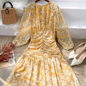 Váy hoa dáng dài Antumn, đầm hoa vintage thiết kế Giian chính hãng G-V2433-5