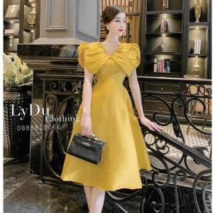 Váy thiết kế dự tiệc dạ hôi,đầm trắng công chúa dáng xòe nơ vai đi biển dạo phố Sang Chảnh Thời Trang [XM Minh Phúc]-6