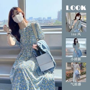 [Mã 55FASHIONSALE giảm 12% đơn 99K] VÁY HOA NHÍ CHUN EO TAY BỒNG 🌷-2