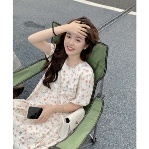 Váy tay lỡ nữ hoa nhí màu vàng và hồng JULYF - Đầm đi biển nhẹ nhàng retro, vintage học sinh hàn quốc đẹp ulzzang-6