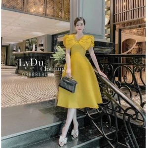 Váy thiết kế dự tiệc dạ hôi,đầm trắng công chúa dáng xòe nơ vai đi biển dạo phố Sang Chảnh Thời Trang [XM Minh Phúc]-4