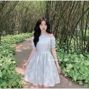 [Mã 55FASHIONSALE giảm 12% đơn 99K] ❌ ĐẦM - VÁY CỔ YẾM IN HOA OVANGA 🌷-5