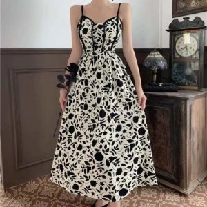 Đầm Hai Dây Dáng Dài In Hoa Hồng Thời Trang Quyến Rũ Cao Cấp-7