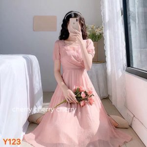 váy hồng tiểu thư Y123-5