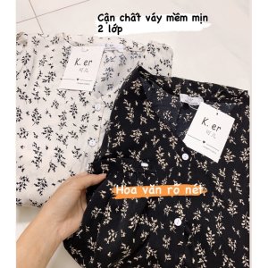 [Ảnh thật/Video] Váy hoa Hàn Quốc kiểu vintage dáng dài loại đep chất lụa hàn hai lớp-9