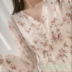 Váy hoa nhí dày tay vintage-5