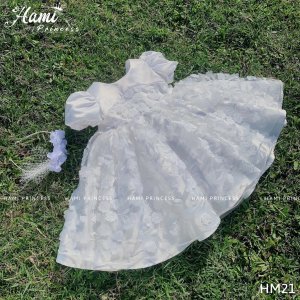 Váy Công Chúa Hoa 3D Cho Bé Gái HM21 HAMI PRINCESS ❤️ Tặng Kèm Phụ Kiện-4