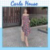 Váy suông hoa tay bồng có túi freesize CARLA-1