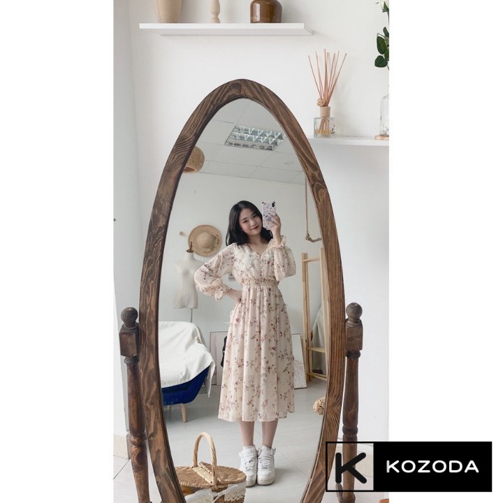 Váy Hoa Nhí Đầm vintage Voan Dáng Dài đẹp dễ thương dáng xòe có lớp lót Quảng Châu kozoda D5-8