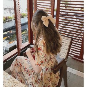 Váy Hoa Đỏ Xếp Ly Ngực Vintage-5