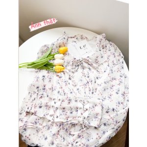 [VIDEO/ ẢNH THẬT] Váy Hoa Nhí Nhẹ Nhàng Ngọt Ngào Mùa Thu Hàn Quốc Kèm Corset-6