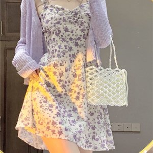 Đầm Hoa Hai Dây Bằng Lụa Lạnh Phong Cách Mới Mùa Hè 2022 Dành Cho Nữ-8