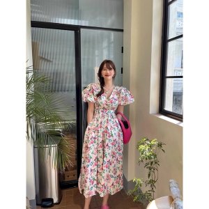 Váy Maxi Hoa Thô Đũi Tay 2 Lớp Siêu Xinh Có Ảnh Thật Kèm Video-3