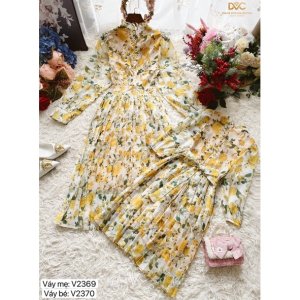 Combo váy hoa dập li mẹ và bé - DOLCE VIVA COLLECTION( kèm video và ảnh sàn )-6