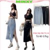 Chân váy Jean dài dáng cv bò jeans chữ A xẻ tà ,chân váy bò cạp cao phong cách Hàn Quôc-MINXY SHOP-1