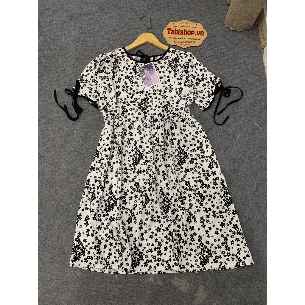 Đầm hoa nhí kiểu babydoll cho nữ váy tiểu thư phong cách ulzzang siêu xinh-7