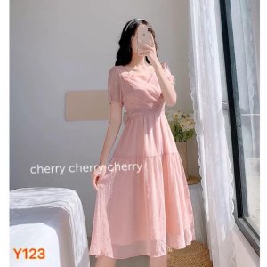 váy hồng tiểu thư Y123-6