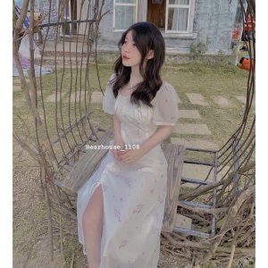 [Mã 55FASHIONSALE giảm 12% đơn 99K] ] 🌷 VÁY HOA NHÍ XẺ TÀ ❌ ĐẦM HOA NHÍ DÁNG DÀI XẺ TÀ ĐẸP 🌷-7