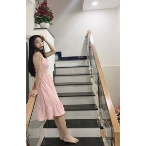 Váy Nữ 2 Dây, Đầm nữ 2 dây Dáng Suông Họa Tiết CỘT NƠ VAI , Hàng Cao Cấp TT 10-6