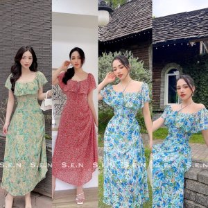 Váy maxi von hoa bèo ngực-1