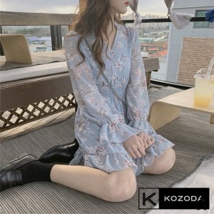 Váy Hoa Nhí Đầm Voan Dáng Dài đẹp dễ thương dáng xòe có lớp lót Quảng Châu kozoda d14-3