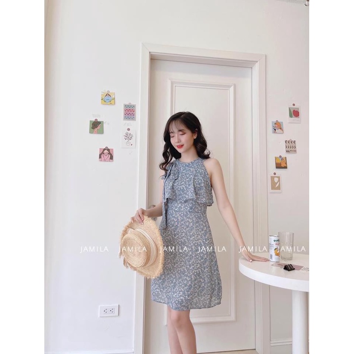 VÁY HOA XANH NHÍ NƠ BÈO SÁT NÁCH-2