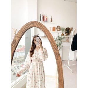 Váy hoa nhí vintage cổ V ( ảnh thật/ có video)-7