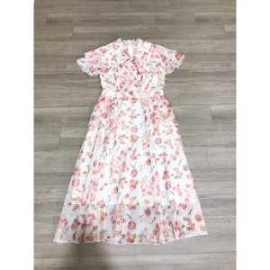 Đầm hoa voan tơ tay cánh tiên dáng xòe midi qua gối dịu dàng thanh lịch-9