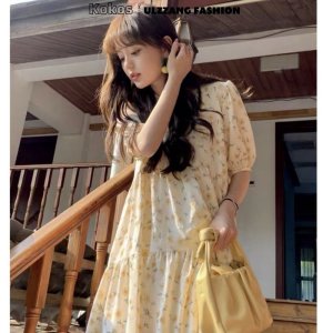 Váy hoa nhí chữ A [kokos] đầm hoa vintage [freesize] [Siêu Sale] [FreeShip] tay lỡ dáng suông ulzzang 21197-1