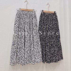 Chân váy hoa nhí dập li nhỏ có lót trong - Chân váy dài xoè chiffon hoa nhí ulzzang LUMII-2