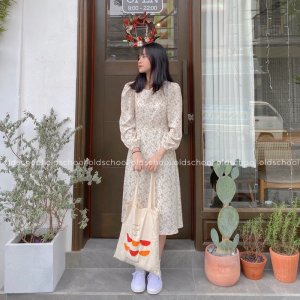 VÁY HOA CỎ VINTAGE DÁNG DÀI (ảnh thật/sẵn)-5