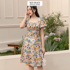 Đầm nữ hoa xòe dáng ngắn tay phồng nữ tính KOISAN 21096667-5