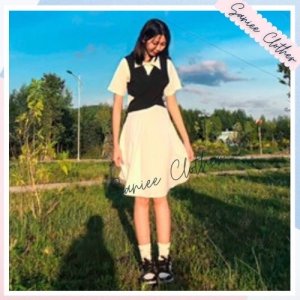 Set Váy Sơ Mi Kèm Gile Đai Tách Mềm Mịn Không Nhăn Unisex Mặc Được 2 Kiểu Saniee Clother-9