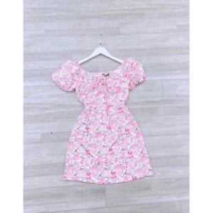 VN732 - VÁY HOA HỒNG CÚP LI NGỰC-5