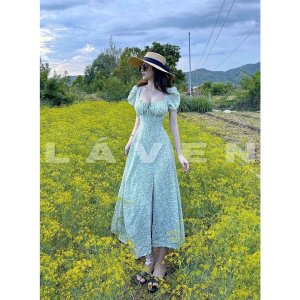 VÁY HOA MAXI XẺ ĐÙI CÚP NGỰC 3 MÀU-3