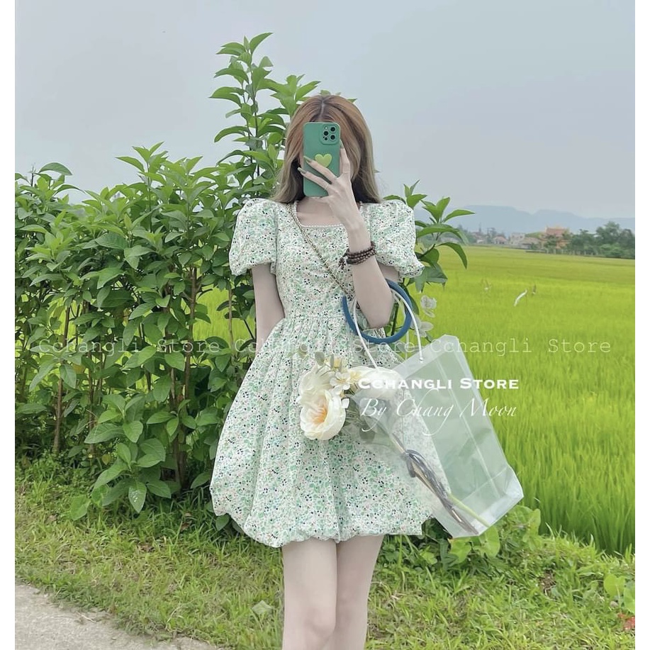 VÁY THÔ HOA NHÍ VIỀN NGỌC 2 MÀU-1