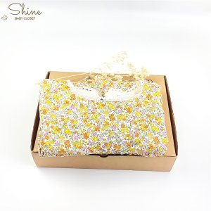 Set váy hoa cho bé gái Shine Baby Closet kèm nón bonet kiểu dáng vintage thiết kế tay dài phù hợp làm váy mùa thu đông-8