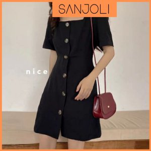 Váy Cổ Vuông Body, Đầm Công Sở Ôm Dáng Hàn Quốc Sang Trọng SANJOLI Thiết Kế Phù Hợp Dự Tiệc Cưới VD009-4