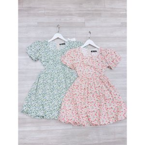 VÁY THÔ HOA NHÍ VIỀN NGỌC TAY BỒNG CHO NỮ-5