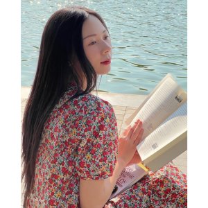 Váy hoa nhí dáng dài đuôi cá – Đầm nữ form suông vintage V-ĐC2-7