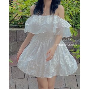 Váy hoa cổ yếm ulzzang Tia19 . Đầm hoa hai dây dáng xoè-5